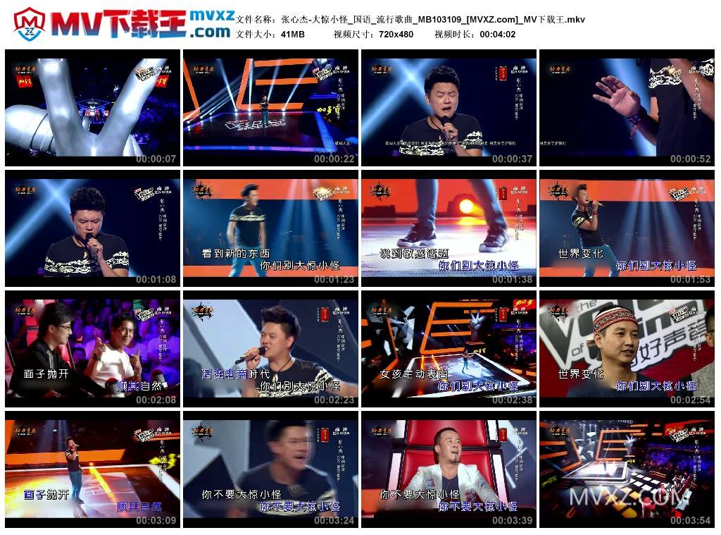 张心杰-大惊小怪_国语_流行歌曲_MB103109